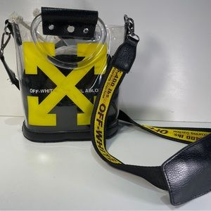 Off-White PVC  2-in-1 Industrial Strap custom Arrows transparent Tote Bag